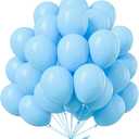PartyWoo Light Blue Balloons, 52 pcs 12 Inch Blue Balloons, Latex Balloons for Balloon Garland or Balloon Arch as Birthday Party Decorations, Wedding Decorations, Baby Shower Decorations, Blue-Y4