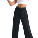 Tapata Women's 28/30/32/34/36 Inseam Track Pants Loose Straight Leg Jogging Sweatpants Warm-Up Sports Athletic Running (Black, M)