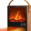 Portable Electric Fireplace Heater for Indoor Use,Fake Fireplace Space Heaters 1500W High Power,Small Fireplace with Realistic 3D Flame Effect,Mini Heater with Overheat and Tilt Protection