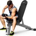 JOROTO MD80 Weight Bench, 1300 LB Heavy Duty Workout Bench Press for Home Gym, Adjustable Positions Strength Training, Adjustable Weight Bench with Wheels and Extended Backrest | Multiple Positions