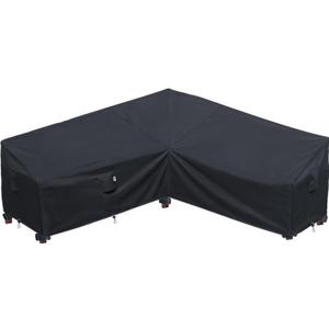 Upgraded Patio Furniture Covers, Waterproof Outdoor Sectional Cover, 600D PU Outdoor Furniture Sofa Covers 85"x85" L Shaped Oudoor Couch Cover, V-Shape Lawn Outside Protector -Midnight Black Upgraded Patio Furniture Covers, Waterproof Outdoor Sectional Cover, 600D PU Outdoor Furniture Sofa Covers 85"x85" L Shaped Oudoor Couch Cover, V-Shape Lawn Outside Protector -Midnight Black