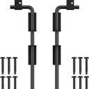 12" Cane Bolt Gate Drop Rod Heavy Duty Gate Hardware, Gate Ground Latch for Wood Metal Vinyl Gates Doors Stopper for Gate Ground, Wrought Iron Gate Latches, Black Finish-2 Pack