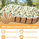 4 Pack 24 Inch Trough Coconut Liners for Planters- Natural Coco Liner Window Box Liners Replacement, Coconut Fiber Planter Liner for Outdoor Flower Planters, Deck Railings, Fence and Balcony