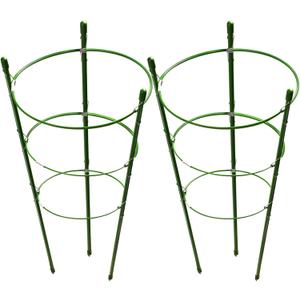LEOBRO Tomato Cage, 2 PCS Small Plant Support Cage Rust Resistant Garden Ring Stake Plant Support for Tomato, Trellis, Climbing Plant, Flower, Plant Cages for Small Plants,17.7" H