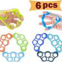 Hand Grip Strengthener, Finger exerciser, Grip Strength Trainer (6 PCS),NEW MATERIAL,Forearm grip workout, Finger Stretcher, Relieve Wrist Pain, Carpal tunnel. (Finger exerciser)