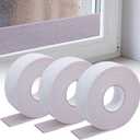 3 Roll 16.4Ft x 2Inch Window Condensation Prevention Absorber, 5mm Thick Condensation Water Moisture Absorber Tape, Reusable Beige Window Condensation Absorber Strips to Prevent Condensation