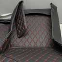 Castlerock Leather Car Floor Mats for Honda Accord 2018-2024 All Surround Custom Fit Accord Floor Liner(Full Set-Red Seam) 