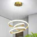 Modern Pendant Lights Gold Pendant Light Irregular Streamline LED Chandelier Adjustable Height Pendant Lighting for Kitchen Island Dining Room Bedroom Living Room Corridor Hallway Foyer
