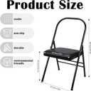 RattanView Yoga Auxiliary Chair with Lumbar Back Support Backless Folding Metal Foldable Flexibility Exercise Chair Balance Handstand Training Tool for Back Pain Relieving Strength Training