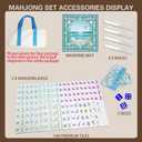 American Mahjong Game Set, Acrylic Mahjong Set with Ocean Themed, 2 Carrying Bags, 4 Acrylic Racks with Pushers, Silent Mat & 3 Dice – Portable American Mahjong Game Set for Adults, Game & Travel, 30mm x 23mm x 13mm