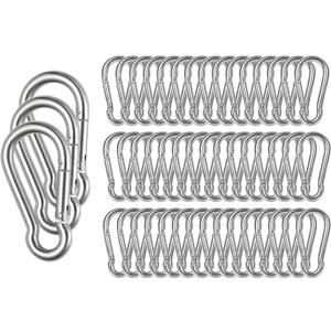 Heavy Duty Galvanized Steel Carabiner Clip Spring Snap Hook Spring Snap Hook Clips (2.36IN-48PCS)