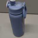 Glass Water Bottle with Silicone Sleeve 24oz with Lid, Motivational Time Marker, Drinking Hydration Glass Bottles for Men Women, Gym Travel Sports (Blue)