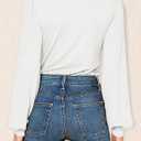 Agnes Urban Womens V Neck Long Sleeve Tops Dressy Casual Fall Shirts Puff Sleeve Loose Tunic Trendy Tops Blouses (White, M)