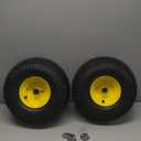AR-PRO (2 Pack) 15 x 6.00-6" Tubeless Tire and Wheel Assembly, Replacement Riding Lawn Mower Front Tires, Compatible with John Deere Riding Mowers and Lawn Tractor, 3" Centered Hub and 3/4" Bushings (Yellow)
