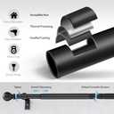 IFELS Heavy Duty Curtain Rods for Windows 32 to 90 Inch, 1 Inch Black Curtain Rods Adjustable and Easy Installation, Elegance Design Decorative Long Drapery Rod with Metal Finials (W9,Black,32-90")