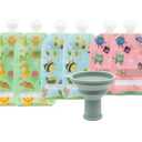 WeeSprout Double Zipper Reusable Food Pouches, Perfect for Babies & Toddlers, Freezer & Dishwasher Safe (Educational, 6 Piece Assortment)