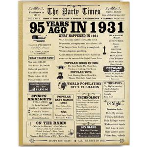 2 x Large 95th Birthday Card for Women Men,Happy Birthday Decoration Gifts Card for 95 Years Old Mom Dad,Vintage Birthday Gifts Card for Grandma Grandpa