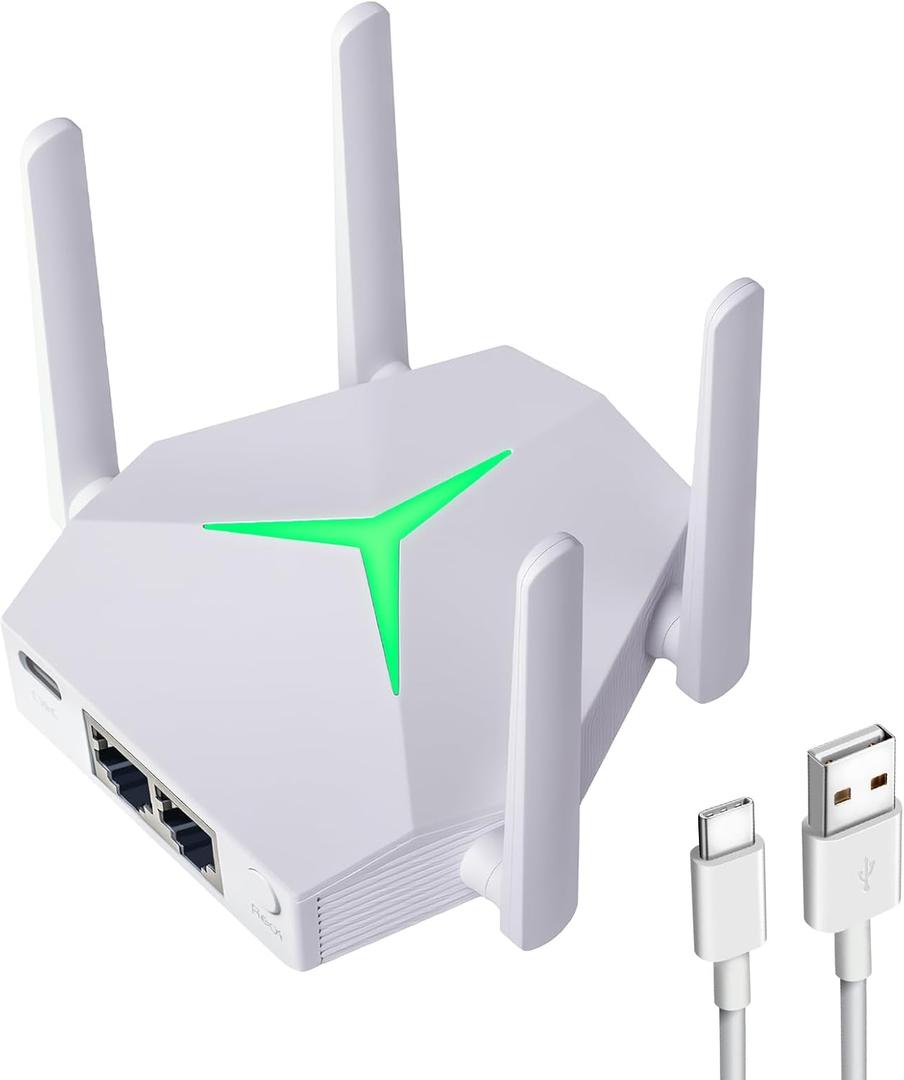 AC1200 WiFi Range Extender, USB Dual Band 5GHz/2.4GHz WiFi Repeater with 3 Modes & 2 Ethernet Ports Cover up to 12000 Sq.ft, EX004 Internet Signal Booster for Whole Home, Plug and Play (White)