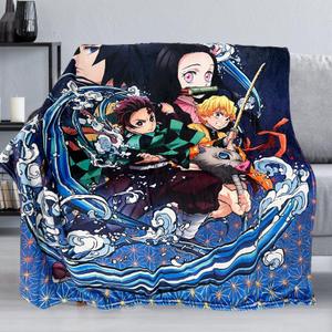 Demon Slayer Blanket Anime Blanket Demon Blankets Comfy Lightweight Soft Flannel Throw Blanket for Bedding Sofa Living Room Anime Throw Blankets 60x 80inch