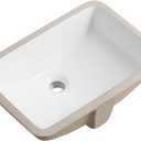 18 Inch Undermount Bathroom Sink White Ceramic Rectangular Under Counter Bathroom Sink for Cabinet Porcelain Vanity Sinks,Overflow Type (18.4"x13.0")