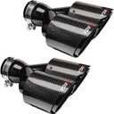 YDES Carbon Fiber 3-Inch Inlet 4-Inch Outlet Set of Dual Car Exhaust Tips Fit For 76 mm or 3 Inch Stainless Steel Tailpipe Exhaust Pipe(2pcs) BLack