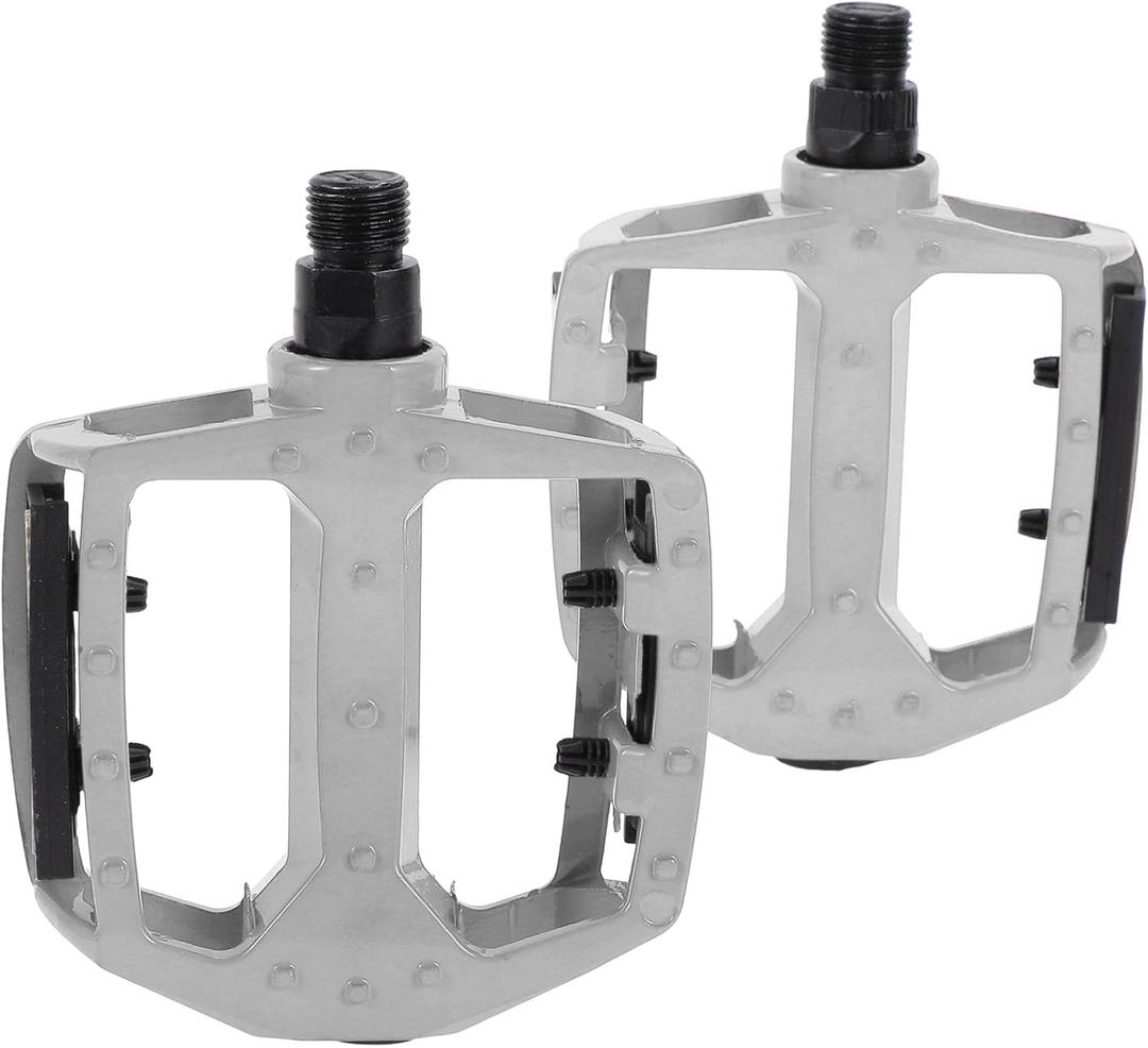Bicycle Pedal Aluminum Alloy Universal Bike Flat Pedal with Reflective Strips Fit 14mm Non-Slip Bicycle Pedal for BMX MTB Road Bikes 1 Pair