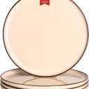 Dinner Plates Set of 4: Ceramic 10.7 Inch Handmade Reactive Glaze Stoneware Plates for kitchen, Modern Dinnerware Plates, Microwave & Dishwasher Safe, Scratch Resistant (Beige)