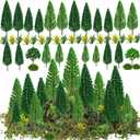 Zofusaier 30 Pieces Model Trees Mixed 1.7-6 inch Fake Miniature Trees and Artificial Moss Rocks Diorama Architecture Mini Tress for Crafts Building Model Railway Scenery Landscape Supplies