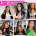 SOPSFR 13x6 HD Lace Front Wigs Straight Human Hair Wigs 200% Density Straight Lace Front Wigs Human Hair with Baby Hair Brazilian Virgin Human Hair Wigs for Women 28 Inch