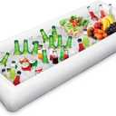 Jasonwell Inflatable Serving Bars Ice Buffet Salad Serving Trays Food Drink Holder Cooler Containers Indoor Outdoor BBQ Picnic Pool Party Supplies Beach Luau Hawaiian Tropical Cooler, 25"L x 5"W x 52"H