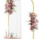 7.2 FT Wedding Arch Backdrop Stand, Gold Metal Arch Stand for Wedding Ceremony, Birthday Party, Baby Shower, Graduation, Floral Balloon Decoration