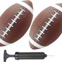 ABAJI Toy Football 2PCS 6 inch Small Mini Ball for Kid Toddler Soft Rubber Come with Random Color Pump Needle Boys Girls Gift Party Decor (Red Brown)