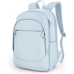 LIGHT FLIGHT Travel Laptop Backpack Women, 15.6 Inch Laptop Backpack with USB Charging Hole, Water Resistant College Bookbag, Black Computer Backpacks for Work,Light Blue