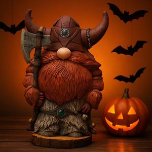 Halloween Decor Viking Norse Gnome Viking Warrior Minotaur Statue Resin Figurines, Indoor Outdoor Decor, Home Office Tabletop Ornaments Christmas New Year Gift, Dad's and Men's Gift