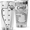 CUBICER Chef Coffee Tumblers Cups Pastry Chef Insulated Tumbler Gifts For Baking Lovers Him Man Men Birthday Large 20 Oz Mug Cup Funny Sayings Stainless Steel Travel Mugs Kitchen