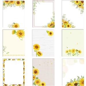 Sabary 9 Pads Cute Sticky Notes Animal Sticky Note Pads 3.15 x 3.94 Inches Colored Adhesive Memo Reminder Decor for Journal School Office Gifts(Sunflower)
