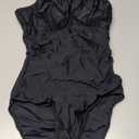 Black Modest One Piece Swimsuit Women Tummy Control 2026 Long Torso Slimming Bathing Suit Cute Swim Suits Teen Girls, Medium