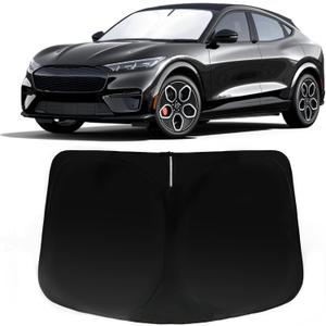 Windshield Sun Shade for Ford Mustang Mach E 2021-2023, Car Front Window Sunshade with 240T Sun Visor Protector Blocks UV Rays Heat Sun Shield Accessories