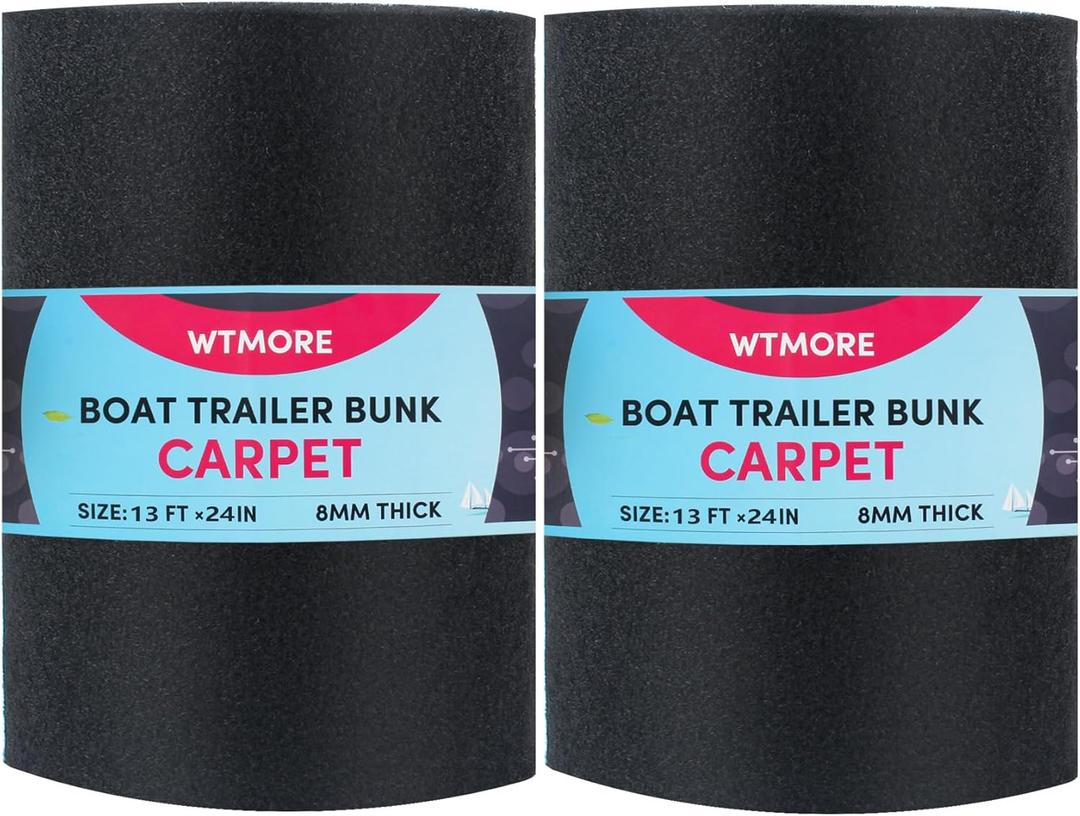 Boat Trailer Bunk Carpet, Thicken Bunk Carpet for Boat Trailers, Marine Carpet Cover for Trailers, Lift Runner or Jet Ski (6 Sizes,4 Colors,1-2 Pack)