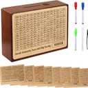 10000 Savings Challenge Box Wooden Money Saving Box Cash Vault Piggy Bank for Adults Kids One Piece Reusable Coin Bank with 8 Saving Targets/Dry Erase Pen/Tweezers