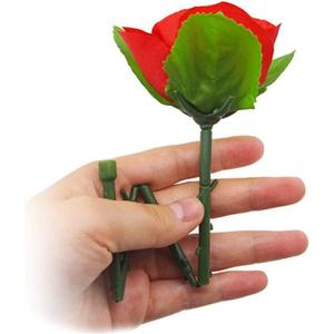 WSNMING 5 Pcs Folding Appearing Rose Flower Magic Tricks Toys Accessories Props for Stage Bar Party Home Shows Street