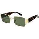 SOJOS Retro Fashion Rectangle Sunglasses Womens Mens Vintage Trendy Square Shades SJ1162, Gold/Green, Pack 2