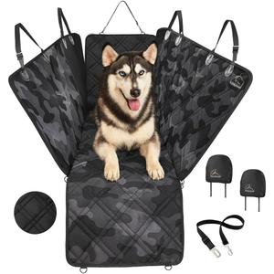 Meadowlark Dog Car Seat Cover, X-Large Heavy Duty Pet Seat Cover for Back Seat, Extra Padded Non-Slip Dog Hammock, Water-Resistant Back Seat Protector for Cars Trucks and SUVs (64 W x 60" L) (Gray Camo)