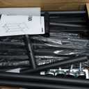 Double Rods Clothes Rack, Rolling Clothing Rack for Hanging Clothes Portable Wardrobe Rack, Metal Garment Rack Sturdy Coat Rack for Bedroom Laundry Living Room, Black