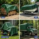 Heavy Duty Waterproof Tarp 12x20 ft, 12 Mil Thick Polyethylene | UV Resistant, Rip & Tear Proof, Grommets Every 17", For Truck Long Bed, Lumber, Roof, Equipment, Hay