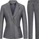 Women's 2 Piece Business Pants Suit Set Slim Fit 3XL