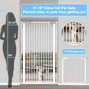 51.18" Extra Tall Pet Cat Gate for Doorway 29.5"- 40.5" Wide Auto Close Tall Dog Gate No Drilling Pressure Mounted for Hallway Kitchen,White
