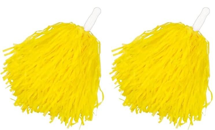 Plastic Cheerleading Pom Pom for Spirit Squadsikit Rooters, Cheering Teams, 2 Pcs