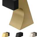 Mega Handles Curved Floor Door Stopper, Quickly Installed Wall Protector, Wall Protectors from Door Knobs, Floor Door Stop with Mounting Hardware Included - Satin Brass - 2.5 Inch, 1 Pack