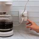 2 x GE Grounded Power Switch, Outlet Extender, 3-Prong, Easy to Install, for Indoor Lights and Small Appliances, Energy Efficient Adapter, Space Saving Design, UL Listed, White, 25511